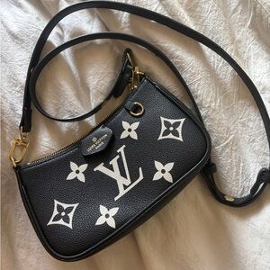 Louis Vuitton Mini Pochette Empreinte Black Bicolor Crossbody Bag